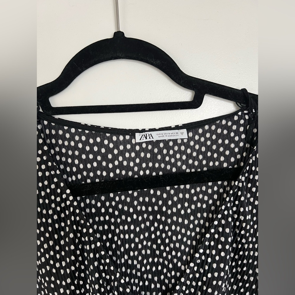 Zara Polka Dot Long Sleeve Top - Picture 2 of 4